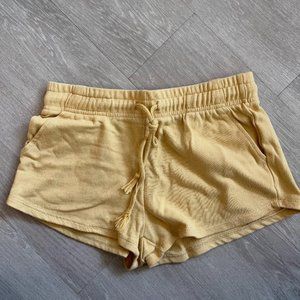 Hippie Rose Yellow Sweat Shorts Size Small